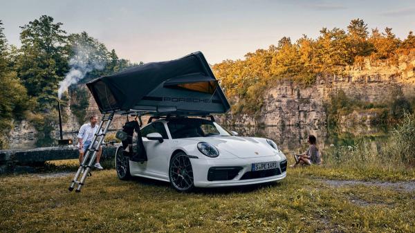 photo of Take Your 911 Camping With a Porsche Brand Rooftop Tent image