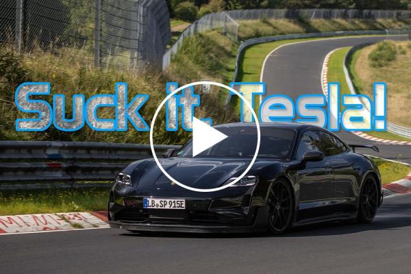 photo of Porsche Taycan Beats Tesla Model S Plaid Nurburgring Time image