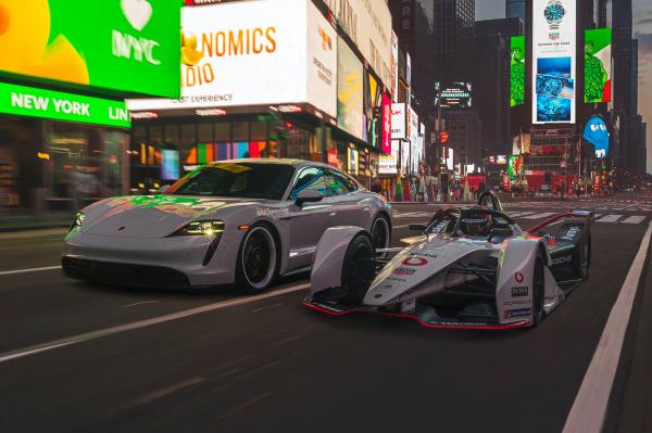 photo of Porsche Taycan And Formula E Racer Hit New York Streets image