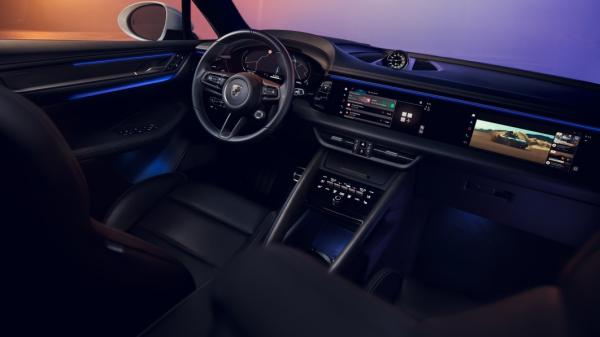 photo of Porsche Macan EV's interior shown off, and we go for a high-speed ride image