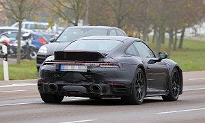 photo of Mystery Porsche 911 Turbo S (992) “Ducktail” Prototype Shows More Skin image