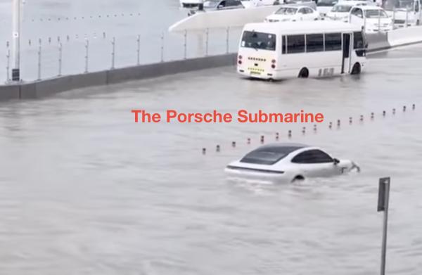 Of Course It Tay-Can! Porsche Taycan Drives Through Flooded Dubai Without Breaking a Sweat