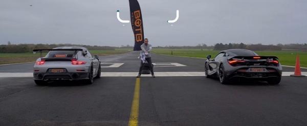 photo of Porsche 911 GT2 RS Demolishes McLaren 720S in Damp Drag Race image