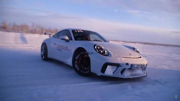 photo of Porsche 911 GT3, Cayman GT4 On Ice Is An Opposite-Lock Ballet image